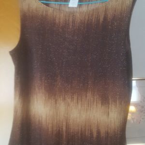 Rave sparkly brown and tan sleeveless top